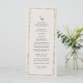 Elegant Gold Neutral Wedding Toasts Menu (Staand voorkant)