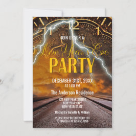 Elegant  Gold New Year Eve Party Kaart