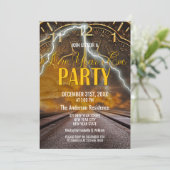 Elegant  Gold New Year Eve Party Kaart (Staand voorkant)