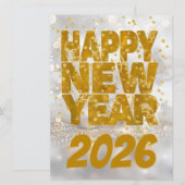 Elegant Gold New Year Greeting Feestdagenkaart (Voorkant / Achterkant)