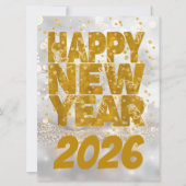 Elegant Gold New Year Greeting Feestdagenkaart (Voorkant)