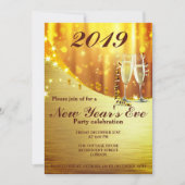 Elegant Gold New Year Uitnodiging voor Eve Party (Voorkant)