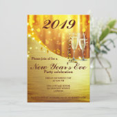 Elegant Gold New Year Uitnodiging voor Eve Party (Staand voorkant)