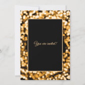 Elegant Gold New Year's Eve String Lights Kaart (Achterkant)