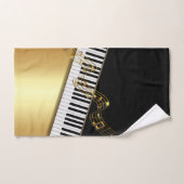 Elegant Gold Notes, pianoketoetsen, zwart Bad Handdoek (Handdoek)