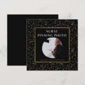 Elegant Gold Nurse Pinning Ceremory Photo Kaart (Voorkant / Achterkant)