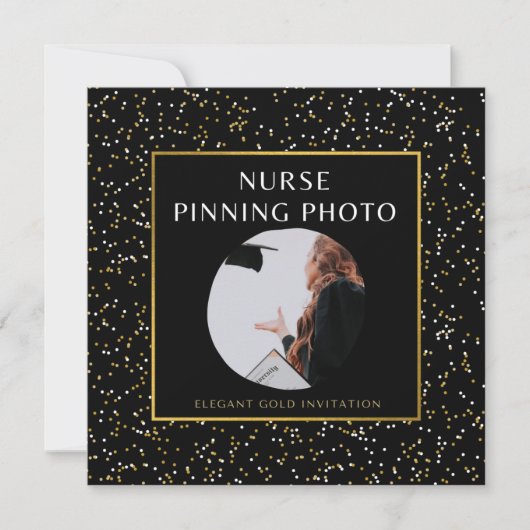 Elegant Gold Nurse Pinning Ceremory Photo Kaart (Voorkant)