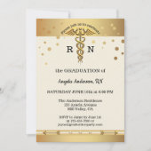 Elegant Gold Nursing School Afstuderen Uitnodiging (Voorkant)