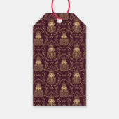 Elegant Gold Nutcracker Christmas Damask Cadeaulabel (Voorkant)