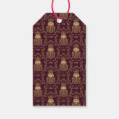 Elegant Gold Nutcracker Christmas Damask Cadeaulabel (Achterkant)