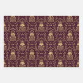 Elegant Gold Nutcracker Christmas Damask Inpakpapier Vel (Voorkant 3)