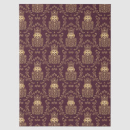 Elegant Gold Nutcracker Christmas Damask Tissuepapier