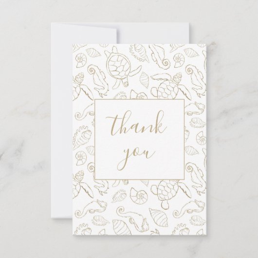 Elegant Gold Ocean Vrijgezellenfeest Hartelijk dan Bedankkaart (Voorkant)