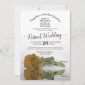 Elegant Gold Ochre Romantic Roos Virtual Wedding Kaart (Voorkant)