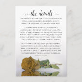 Elegant Gold Ochre Romantic Roos Wedding Details Informatiekaartje (Voorkant)