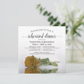 Elegant Gold Ochre Roos Wedding Rehearsal & Dinner Kaart (Staand voorkant)