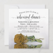 Elegant Gold Ochre Roos Wedding Rehearsal & Dinner Kaart (Voorkant)
