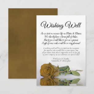 Elegant Gold Ochre Roos Wedding Wishing Well Poem Informatiekaartje