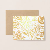 Elegant Gold of Silver Blauwgroen Floral Monogram Folie Kaarten (Met envelop)