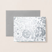 Elegant Gold of Silver Blauwgroen Floral Monogram Folie Kaarten (Met envelop)