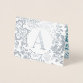 Elegant Gold of Silver Floral Monogram Folie Kaarten (Voorkant)
