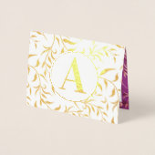 Elegant Gold of Silver Floral Monogram Folie Kaarten (Voorkant)