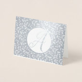 Elegant Gold of Silver Floral Monogram Folie Kaarten (Voorkant)