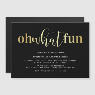 Elegant Gold Oh, wat een prettige kerstfeest vraag Magnetische Uitnodiging