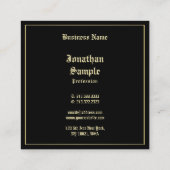Elegant Gold Old English Script Font Professional Vierkante Visitekaartje (Achterkant)