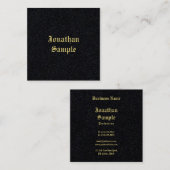 Elegant Gold Old Style Font Text Black Sjabloon Vierkante Visitekaartje (Voorkant / Achterkant)