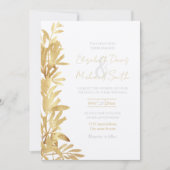 Elegant Gold Olive branch White Pattern Kaart (Voorkant)