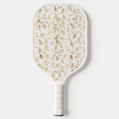 Elegant Gold Olive branch White Pattern Pickleball Paddle (Achterkant)