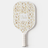 Elegant Gold Olive branch White Pattern Pickleball Paddle (Voorkant)