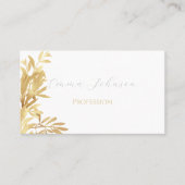 Elegant Gold Olive branch White Pattern Visitekaartje (Voorkant)