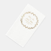 Elegant Gold Olive Branch Wreath Wedding Servet (Hoek)