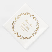 Elegant Gold Olive Branch Wreath Wedding Servet (Hoek)