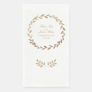 Elegant Gold Olive Branch Wreath Wedding Servet