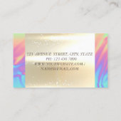 Elegant Gold Ombre Holographic Yoga Instructor Visitekaartje (Achterkant)
