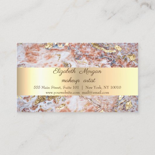 Elegant, Gold, Ombre Marble Stone Loyalty Kaart (Achterkant)