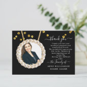 Elegant Gold omlijst foto begrafenis bedankt kaart (Staand voorkant)