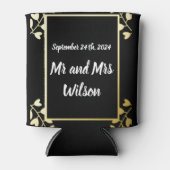 Elegant Gold on Black Wedding Blikjeskoeler (Voorkant)