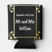 Elegant Gold on Black Wedding Blikjeskoeler (Achterkant)