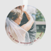 Elegant Gold ons eerste kerstfeest als Mr & Mrs. f Ornament (achterkant)