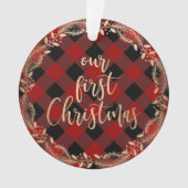 Elegant Gold ons eerste kerstfeest als Mr & Mrs. f Ornament (voorkant)