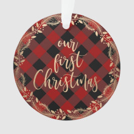 Elegant Gold ons eerste kerstfeest als Mr & Mrs. f Ornament