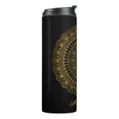 Elegant Gold op Black Lotus Henna Mandala Thermosbeker (Gedraaid links)