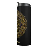 Elegant Gold op Black Lotus Henna Mandala Thermosbeker (Geroteerd rechts)