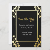 Elegant Gold op Black Save the Date Kaart (Voorkant)