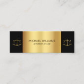 Elegant Gold op Black Scales of Justice Lawyer Mini Visitekaartje (Voorkant)