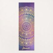 Elegant Gold op Bright Nebula Lotus Henna Mandala Yogamat (Voorkant)